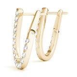 14K Yellow Gold Round Diamond Fashion Earrings