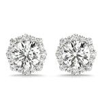 Round Diamond Halo Earrings
