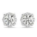 Round Diamond Halo Earrings