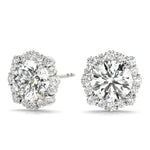Round Diamond Halo Earrings