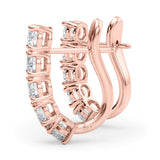 14K Rose Gold Diamond J-Hoop Earrings - 0.35 ctw