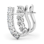 Diamond Round J-Hoop Earring Set