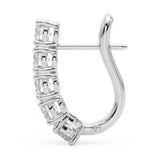 Diamond Round J-Hoop Earring Set