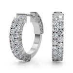 Round Diamond Hoop Earrings