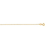 14K Gold 0.45mm Machine Rope Chain (Carded)