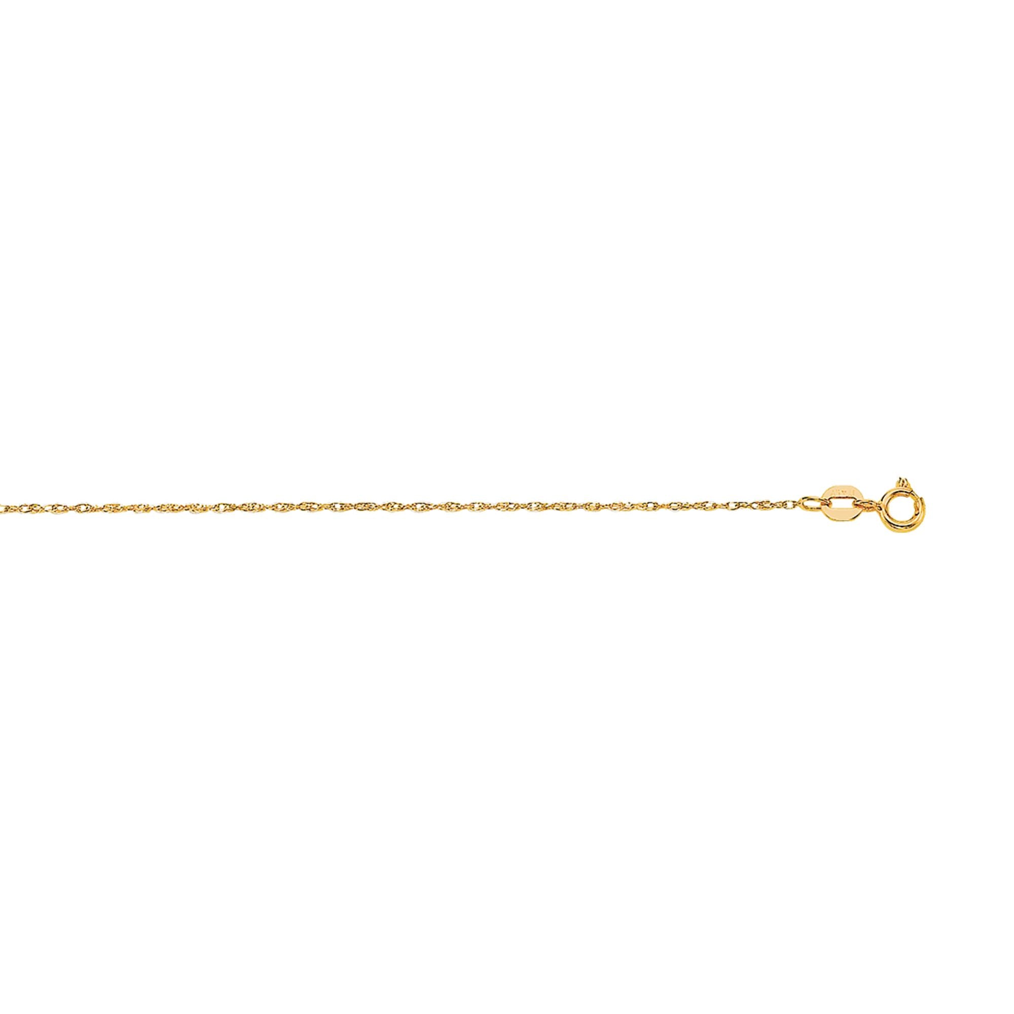 14K Gold 0.45mm Machine Rope Chain (Carded)