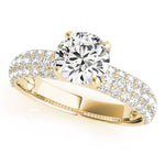 18K Yellow Gold 1 ct Diamond Pave Engagement Ring