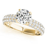 18K Yellow Gold 1 ct Diamond Pave Engagement Ring
