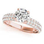 18K Rose Gold 1 ct Diamond Pave Engagement Ring