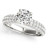 Round Diamond Pave Engagement Ring