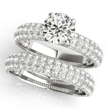 Round Diamond Pave Engagement Ring