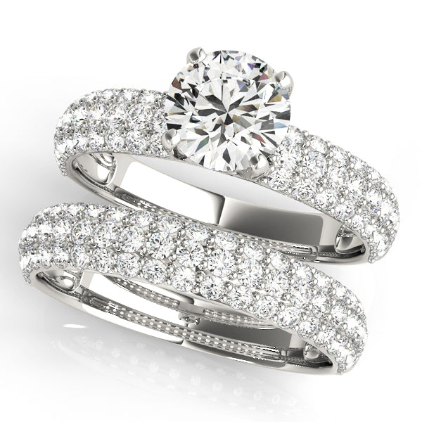 Round Diamond Pave Engagement Ring