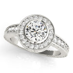 Round Diamond Halo Engagement Ring