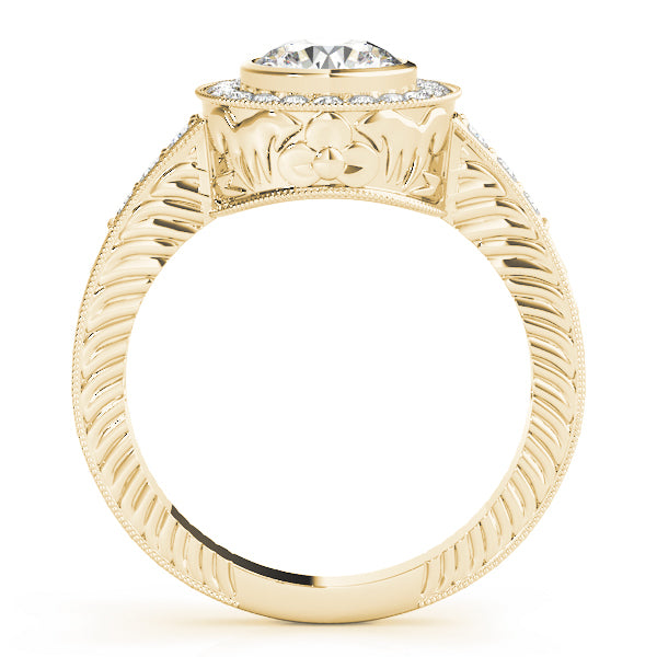 14K Yellow Gold 1.05 ctw Round Diamond Halo Ring