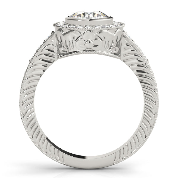 Round Diamond Halo Engagement Ring