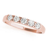 14K Rose Gold 5-Stone Diamond Wedding Ring