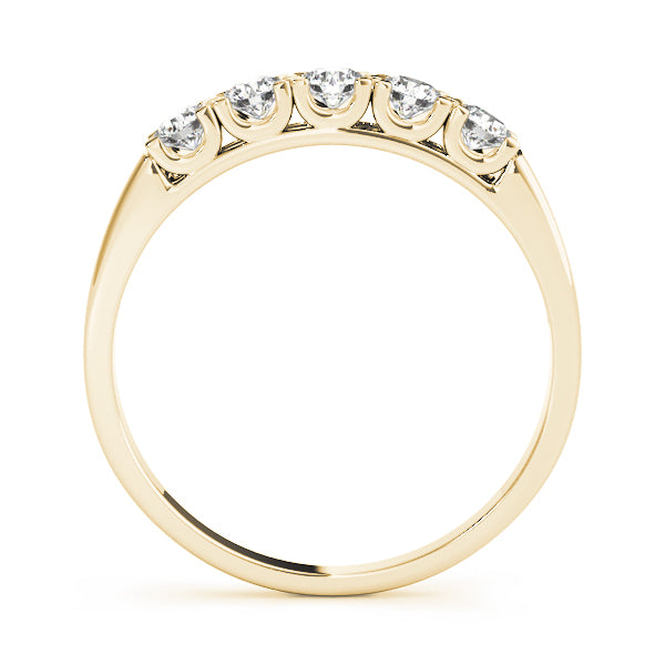 14K Yellow Gold 5-Stone Diamond Wedding Ring