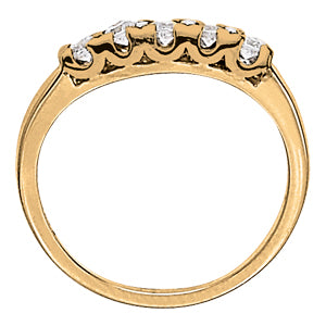 5-Stone Round Diamond Wedding Band