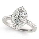 Marquise Diamond Halo Engagement Ring