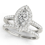 Marquise Diamond Halo Engagement Ring