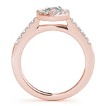 18K Rose Gold 1 CT Marquise Diamond Halo Ring