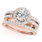 14K Rose Gold 1 CT Diamond Halo Engagement Ring