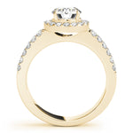 14K Yellow Gold 1 ct Diamond Halo Engagement Ring