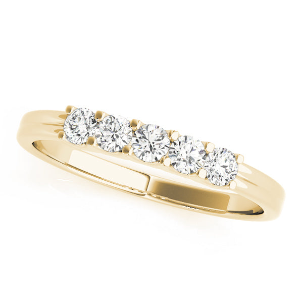 14K Yellow Gold 5-Stone Diamond Wedding Ring
