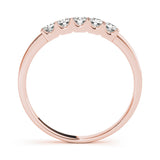18K Rose Gold 5-Stone Diamond Wedding Ring