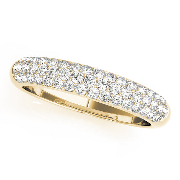 18K Yellow Gold Pave Diamond Wedding Ring