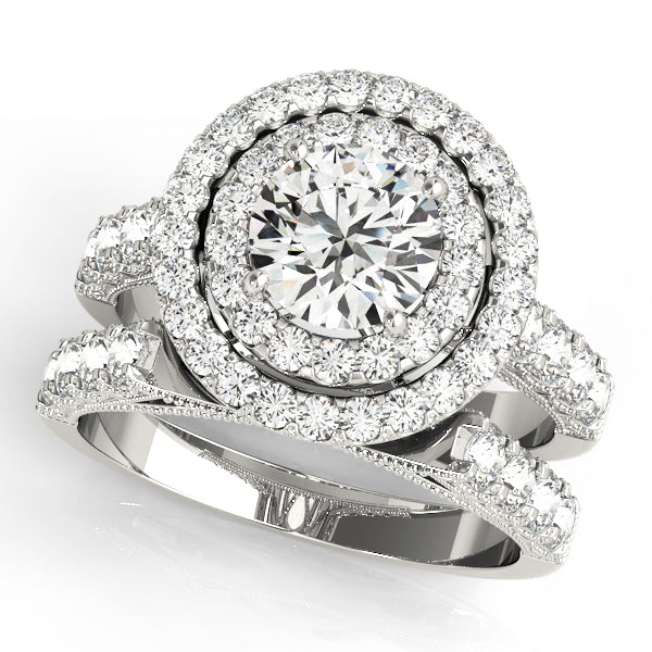 Round Diamond Halo Engagement Ring