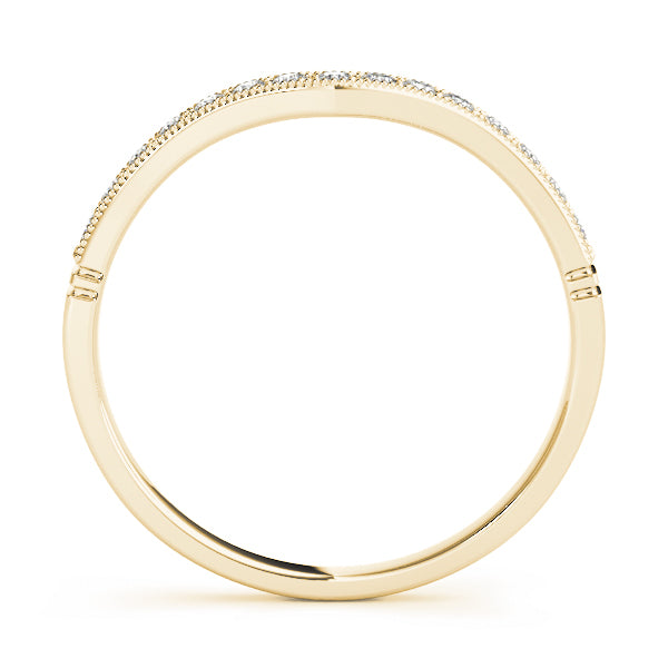 18K Yellow Gold 1/8 ct Diamond Wedding Band