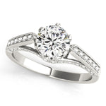 Round Diamond Single Row Engagement Ring