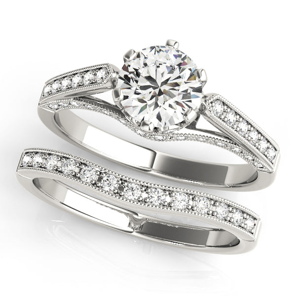 Round Diamond Single Row Engagement Ring