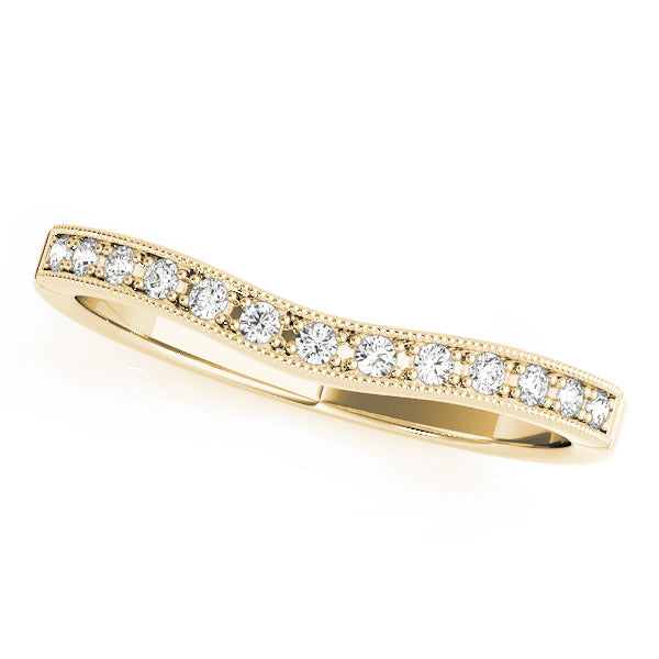 14K Yellow Gold 1/8 ct Diamond Wedding Band