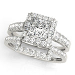 1.0 CT Square Diamond Halo Engagement Ring