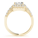 14K Yellow Gold 1.5ctw Diamond Halo Engagement Ring