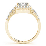14K Yellow Gold 1.5ctw Diamond Halo Engagement Ring