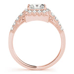 18K Rose Gold 1.5ctw Diamond Halo Engagement Ring
