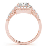 18K Rose Gold 1.5ctw Diamond Halo Engagement Ring