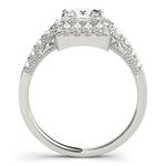 1.0 CT Square Diamond Halo Engagement Ring