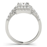 1.0 CT Square Diamond Halo Engagement Ring
