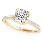 14K Yellow Gold Round Diamond Engagement Ring