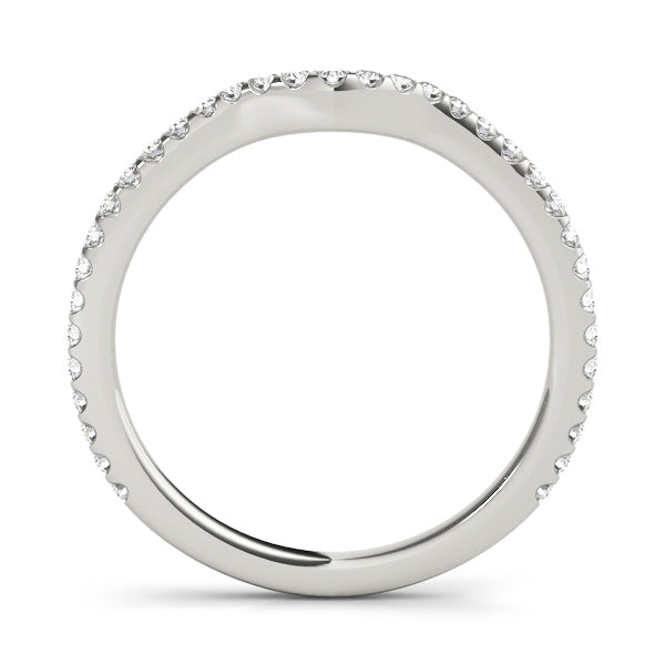 14K White Gold Multi-Diamond Wedding Band