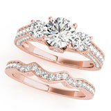 Rose Gold 1.87ctw Diamond Three-Stone Engagement Ring