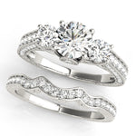Round Diamond Three Stone Engagement Ring