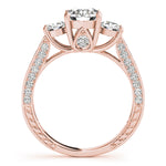 Rose Gold 1.87ctw Diamond Three-Stone Engagement Ring