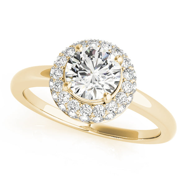 14K Yellow Gold Diamond Halo Engagement Ring 1.38ctw