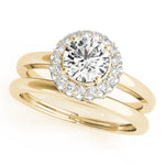 14K Yellow Gold Diamond Halo Engagement Ring 1.38ctw