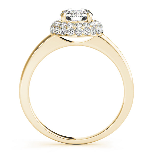 14K Yellow Gold Diamond Halo Engagement Ring 1.38ctw